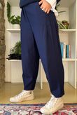 Bengaline Carrot Leg Trouser Navy